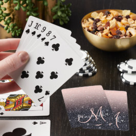 Moderne Glitzern in Schwarz und Rosa Glitzer Spielkarten