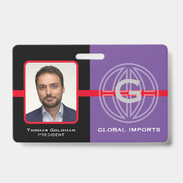 Moderne globale Monogramm-Mitarbeiter Ausweis
