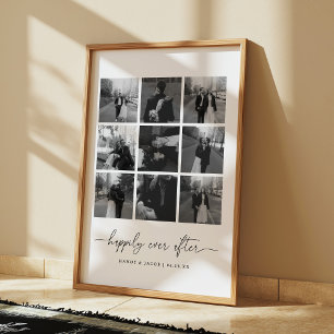 Moderne glückliche Ever nach 9 Foto Collage Hochze Poster
