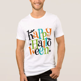 Moderne glückliche Halloween Typografie Fledermäus Tri-Blend Shirt