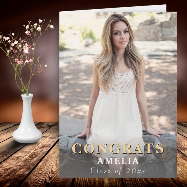 Moderne Glückwunsch Foto Abschluss Karte (Von Creator hochgeladen)