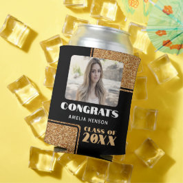 Moderne Glückwunsch Graduate Gold Glitzer Foto Dosenkühler