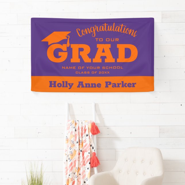 Moderne Glückwünsche Grad Orange Lila Banner (Insitu)