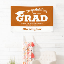 Moderne Glückwünsche Grad White zu Burnt Orange Banner