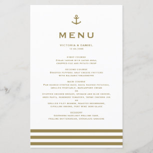 Moderne Gold Anchor Nautical Wedding Card