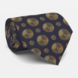 Moderne Gold Art Deco Circles Krawatte