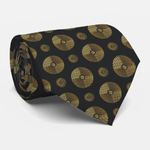 Moderne Gold Art Deco Circles Krawatte