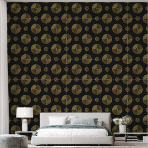 Moderne Gold Art Deco Circles Tapete