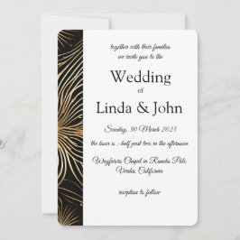 Moderne Gold Beilagen zum Hochzeitsempfang Einladung