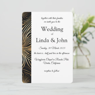 Moderne Gold Beilagen zum Hochzeitsempfang Einladung