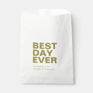 Moderne Gold Best Day-Leckerei für Hochzeiten Geschenktütchen