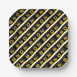 Moderne Gold Black Graduation Party Pappteller