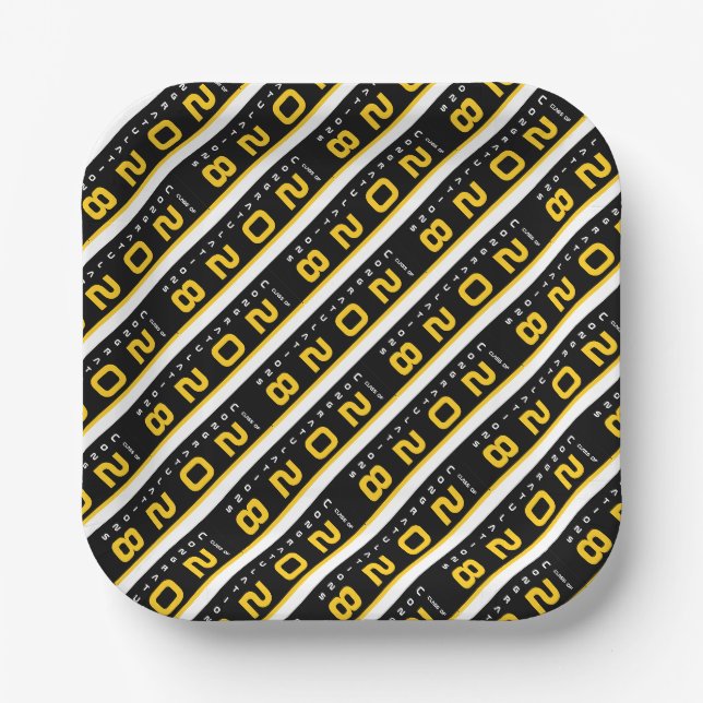 Moderne Gold Black Graduation Party Pappteller (Vorderseite)