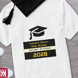 Moderne Gold Black High School Abschluss Class T-Shirt