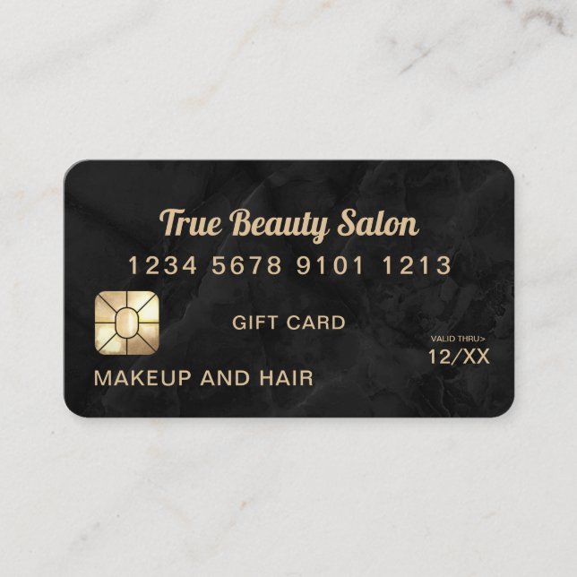 Moderne Gold Black Marble Stone Kreditkarte Visitenkarte (Vorderseite)