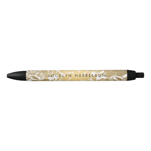 Moderne Gold-Blume Personalisierter Pen Kugelschreiber (Vorderseite)