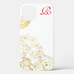 Moderne Gold Blume und Monogram Case Mate iPhone