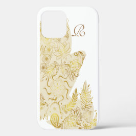 Moderne Gold-Blume und Monogramme Case-Mate iPhone Hülle