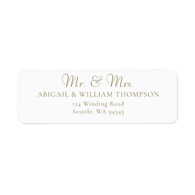 Moderne Gold Calligraphy Wedding Rücksendeadresse (Vorne)