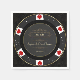 Moderne Gold Casino Poker Chip Wedding Serviette