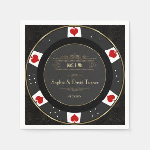 Moderne Gold Casino Poker Chip Wedding Serviette