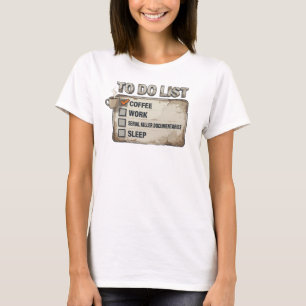 Moderne Gold COFFEE ARBEIT TRUE CRIME Kunst Druck T-Shirt