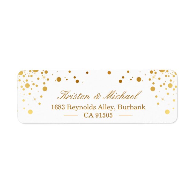 Moderne Gold Confetti Dots | Stilvolles Elegant (Vorne)