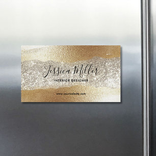 Moderne Gold-Diamant-Glitter-Kunststoff-Folie Luxu Magnetische Visitenkarte