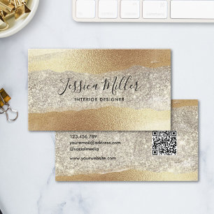 Moderne Gold-Diamant-Glitter-Kunststoff-Folie Luxu Visitenkarte