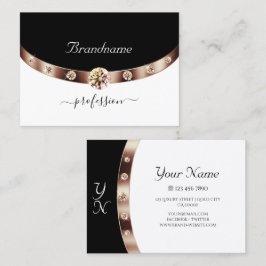 Moderne Gold-Diamanten für Schwarz und Weiß Rose Visitenkarte