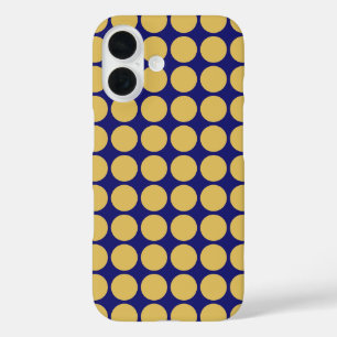 Moderne Gold Dots Midnight Blue Color Schlicht ein iPhone 16 Hülle