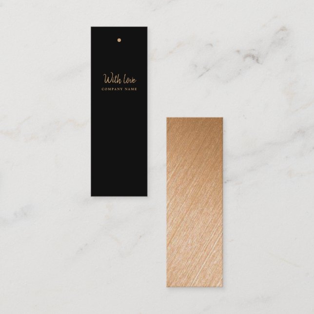 Moderne Gold Foil Script-Begleithetiketts Mini Visitenkarte (Vorne/Hinten)
