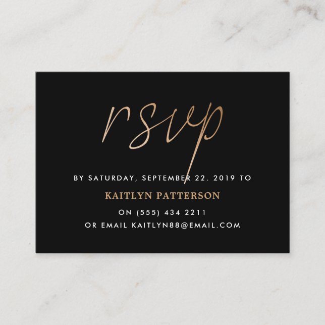 Moderne Gold Foil Script-UAWG Begleitkarte (Vorderseite)