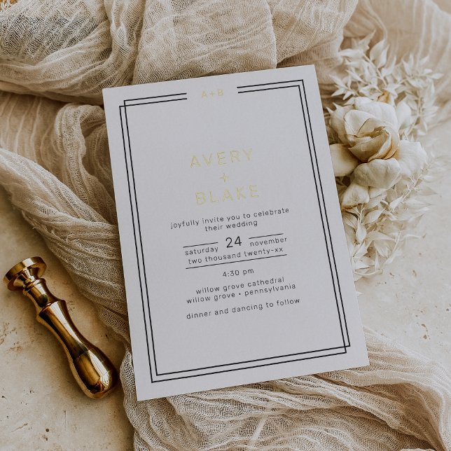 Moderne Gold Foil Wedding Einladung / AVERY Suite (Modern Gold Foil Wedding Invitation / AVERY Suite Foil Invitation)