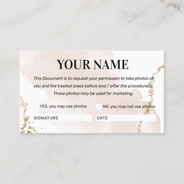 Moderne Gold Foto Consensus Card Visitenkarte (Rückseite)