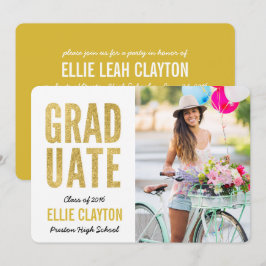 Moderne Gold Foto Graduation Party Einladung