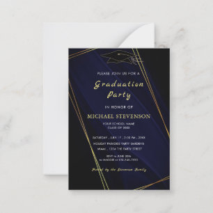 Moderne Gold Gerahmt Black Grad Party Einladung