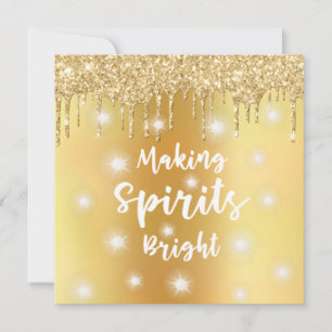 Moderne Gold Glitter ERHÖHEN DIE STIMMUNG Foto Feiertagskarte