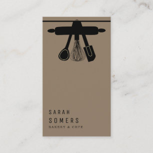 Moderne Gold Glitter Messer & Schneebesen Backware Visitenkarte