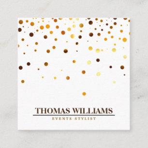 Moderne Gold Glitzer Confetti Imitate Fossilienmus Quadratische Visitenkarte