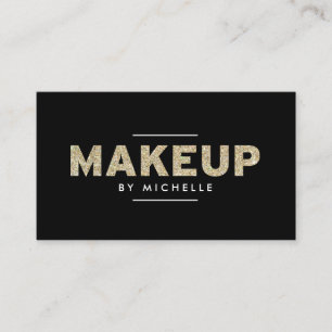 Moderne Gold Glitzer II Makeup Artist Visitenkarte