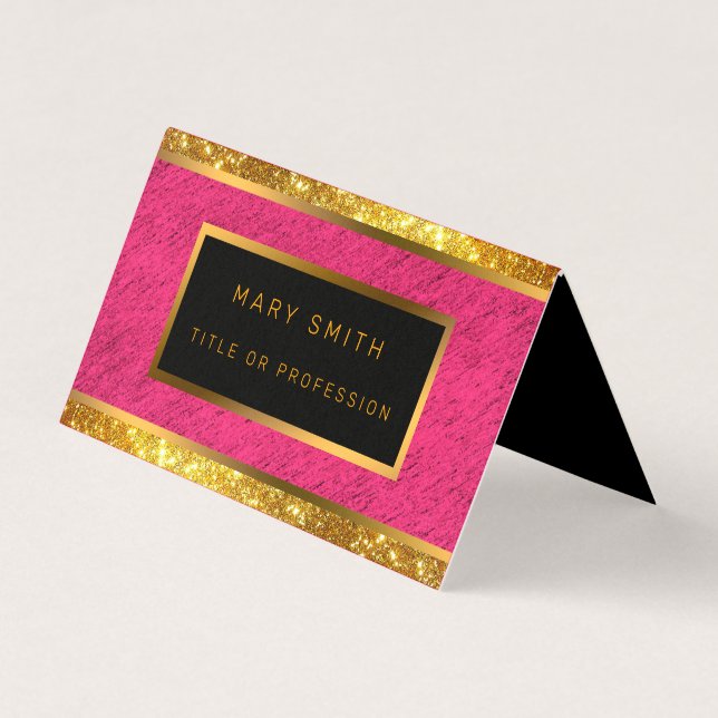 Moderne Gold Glitzer Pink Linde Visitenkarten (Vorderseite)