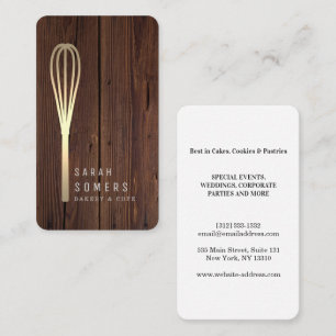 Moderne Gold Glitzer Whisk Bakeholder-Karte Visitenkarte