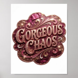 Moderne Gold GORGEOUS CHAOS Künstlerisches Motiv Poster