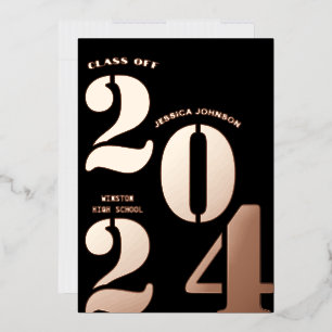 MODERNE GOLD GRAD PARTY FOIL INVITATION
