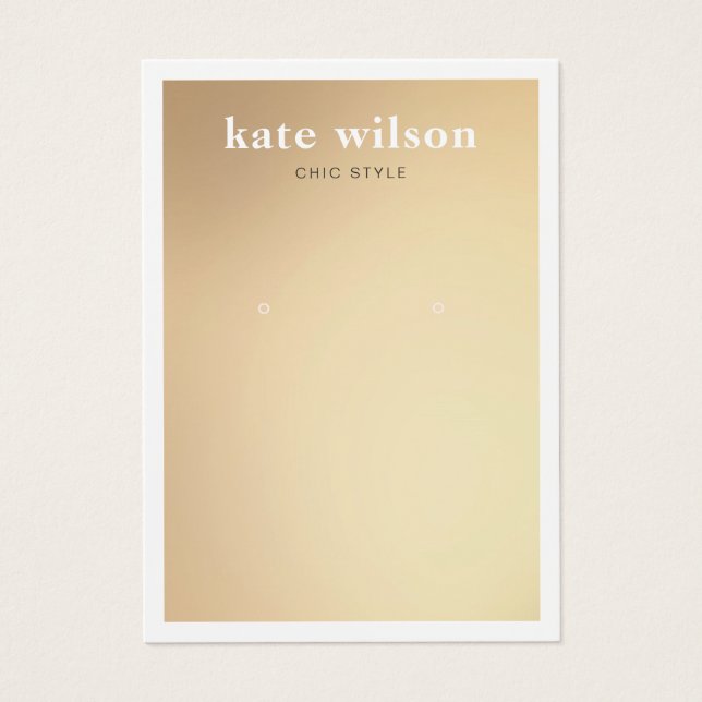 Moderne Gold Gradient Earring Display Card (Vorderseite)