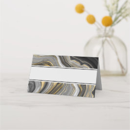 Moderne Gold & Gray Agate Geode Platzkarte
