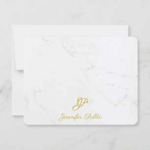Moderne Gold Handgeschriebene Script Name Statione Mitteilungskarte