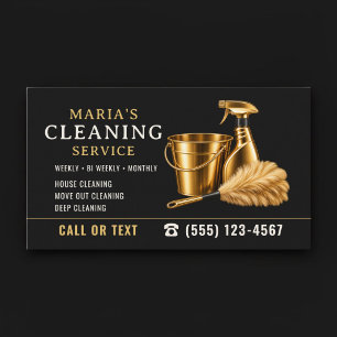 Moderne Gold-Hausreinigung Service Visitenkarte