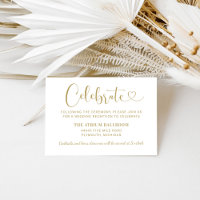 Moderne Gold Heart Script Hochzeitsempfehlung